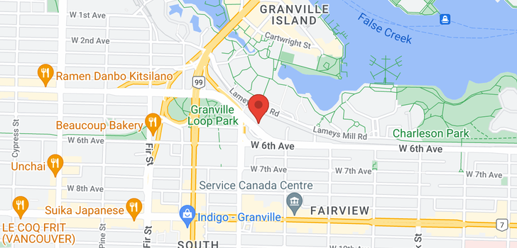 map of 310 1345 W 4TH AVENUE